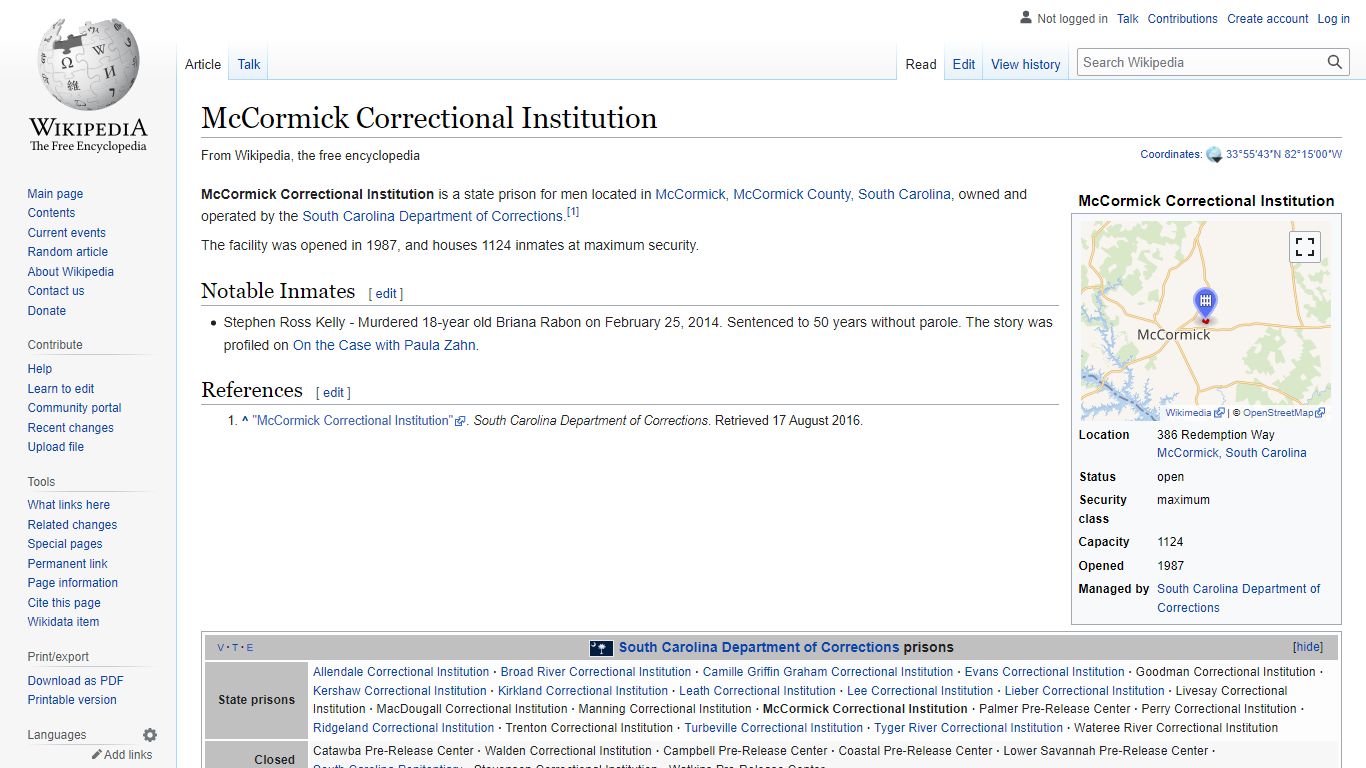 McCormick Correctional Institution - Wikipedia